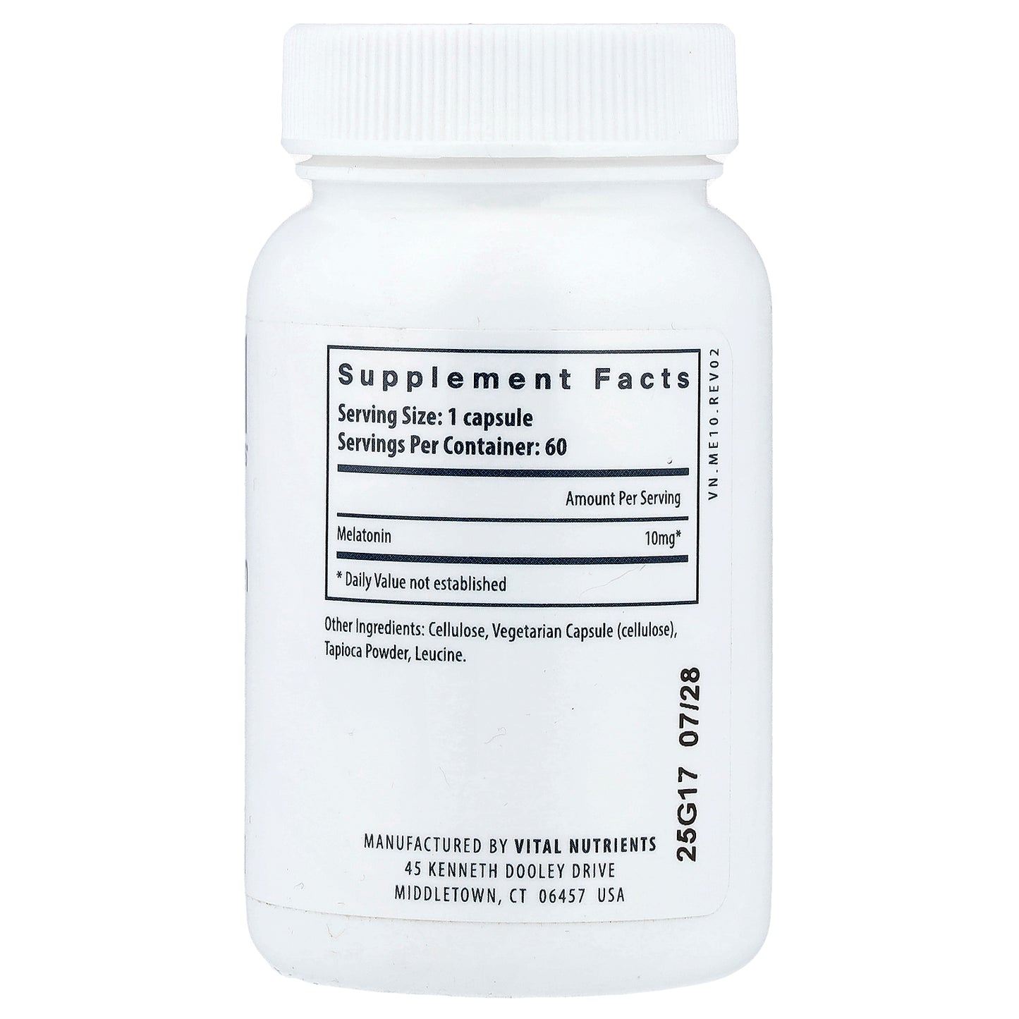 Vital Nutrients, Melatonin, 10 mg, 60 Vegan Capsules