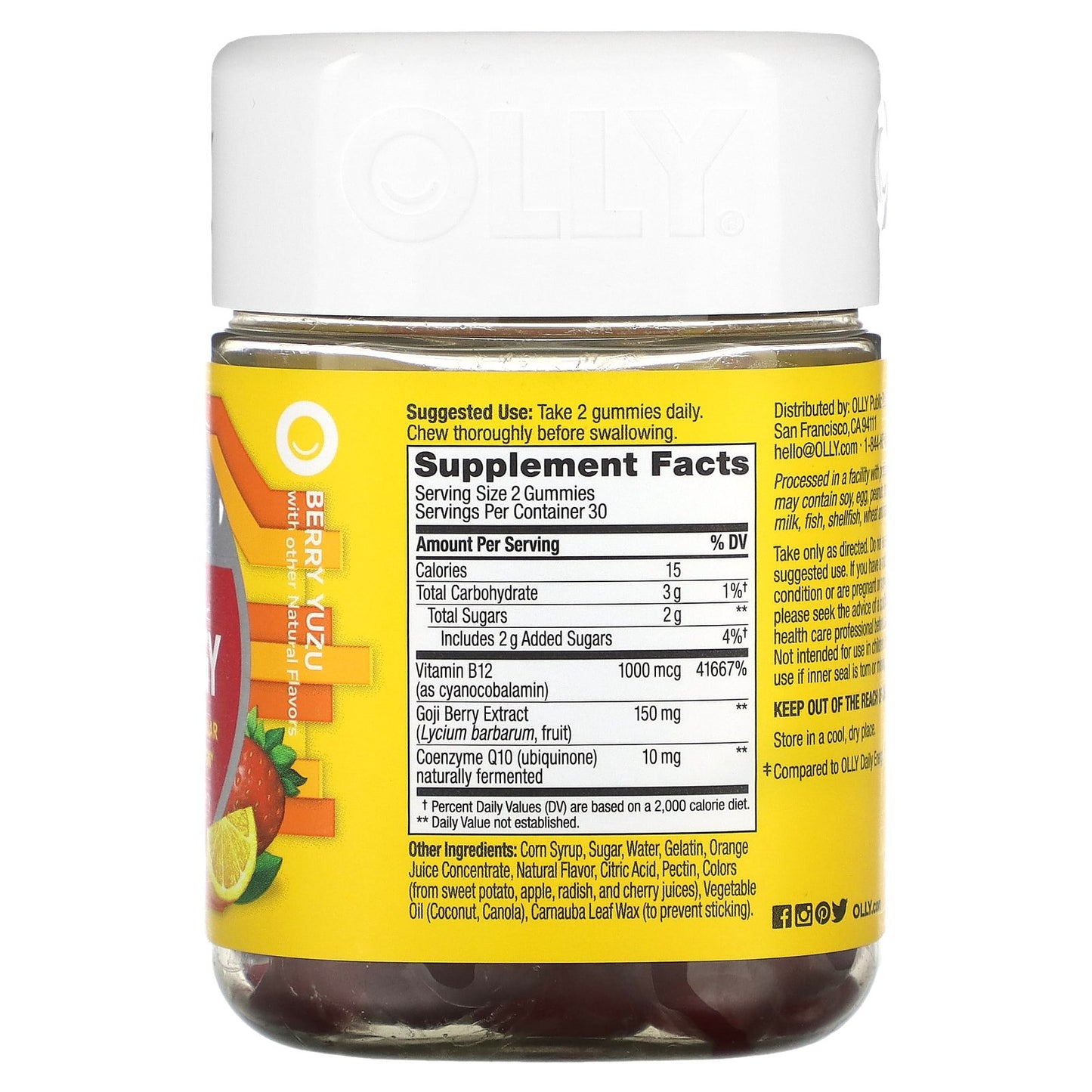 OLLY, Daily Energy, Berry Yuzu, 60 Gummies