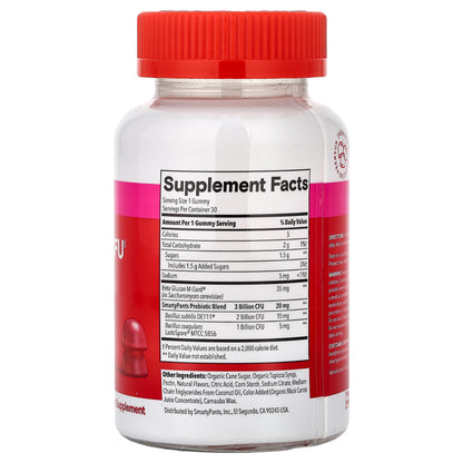 SmartyPants, Digestive, Probiotic Gummies, Strawberry, 30 Gummies