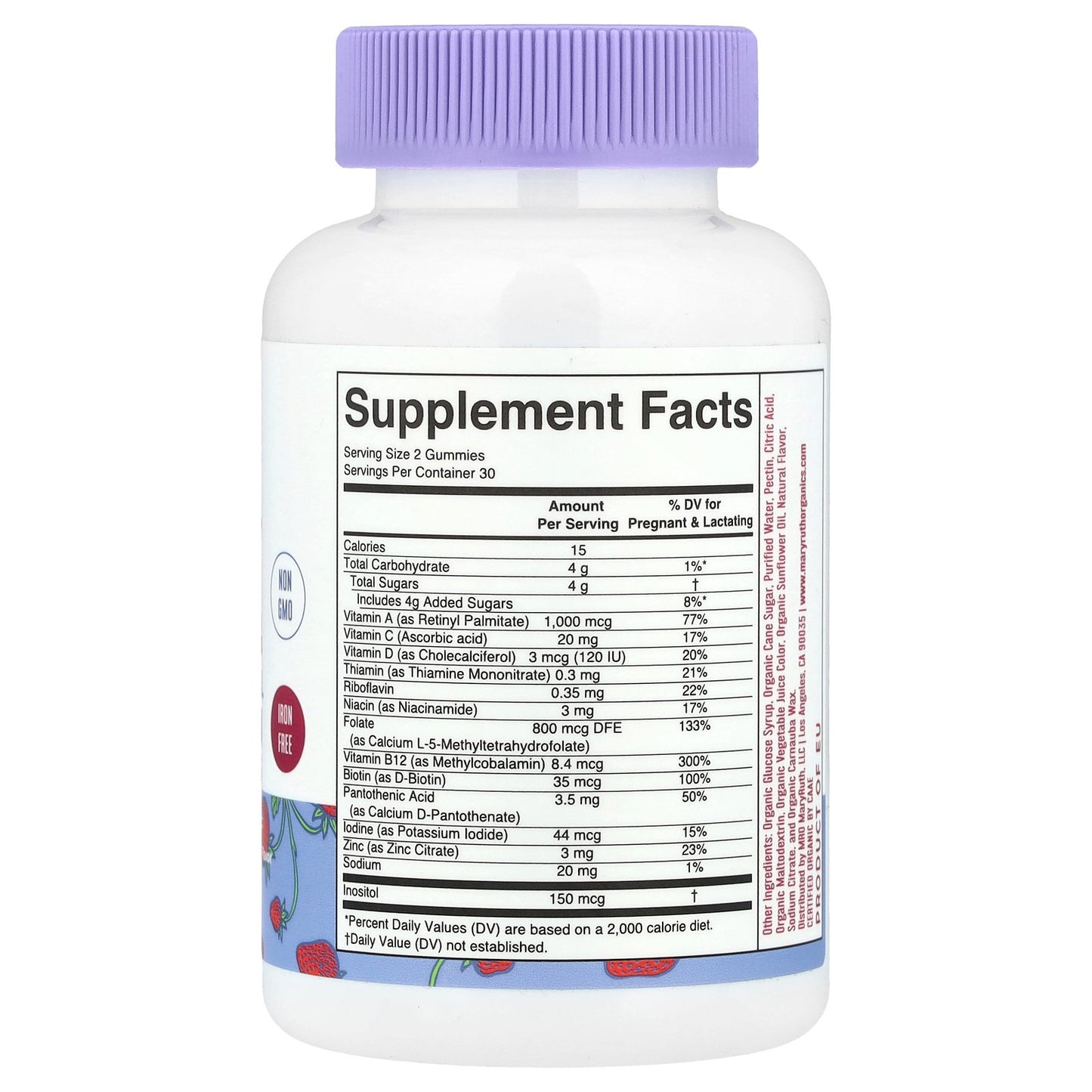 MaryRuth's, Organic Prenatal & Postnatal Multivitamin Gummies, Strawberry, 60 Gummies