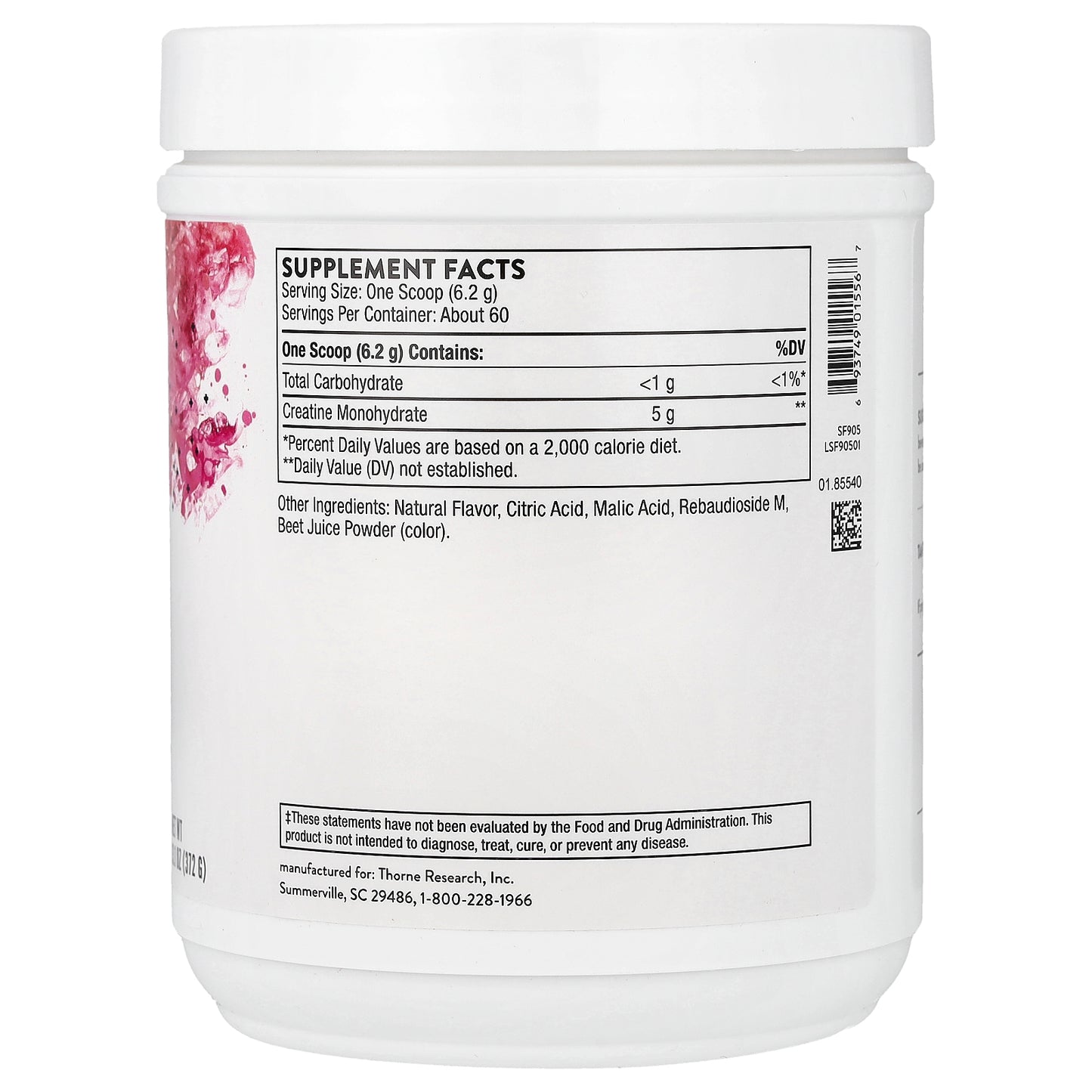 Thorne, Creatine, Strawberry, 13.1 oz (372 g)