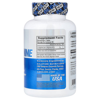 EVLution Nutrition, L-Arginine, 1 g, 90 Tablets