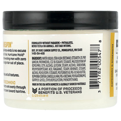 Duke Cannon Supply Co., Hurricane Hold® Pomade, Maximum Hold, No Shine, 4.6 oz (130 g)