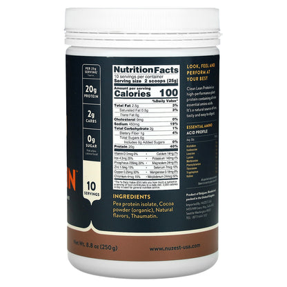 Nuzest, Clean Lean Protein, Rich Chocolate, 8.8 oz (250 g)