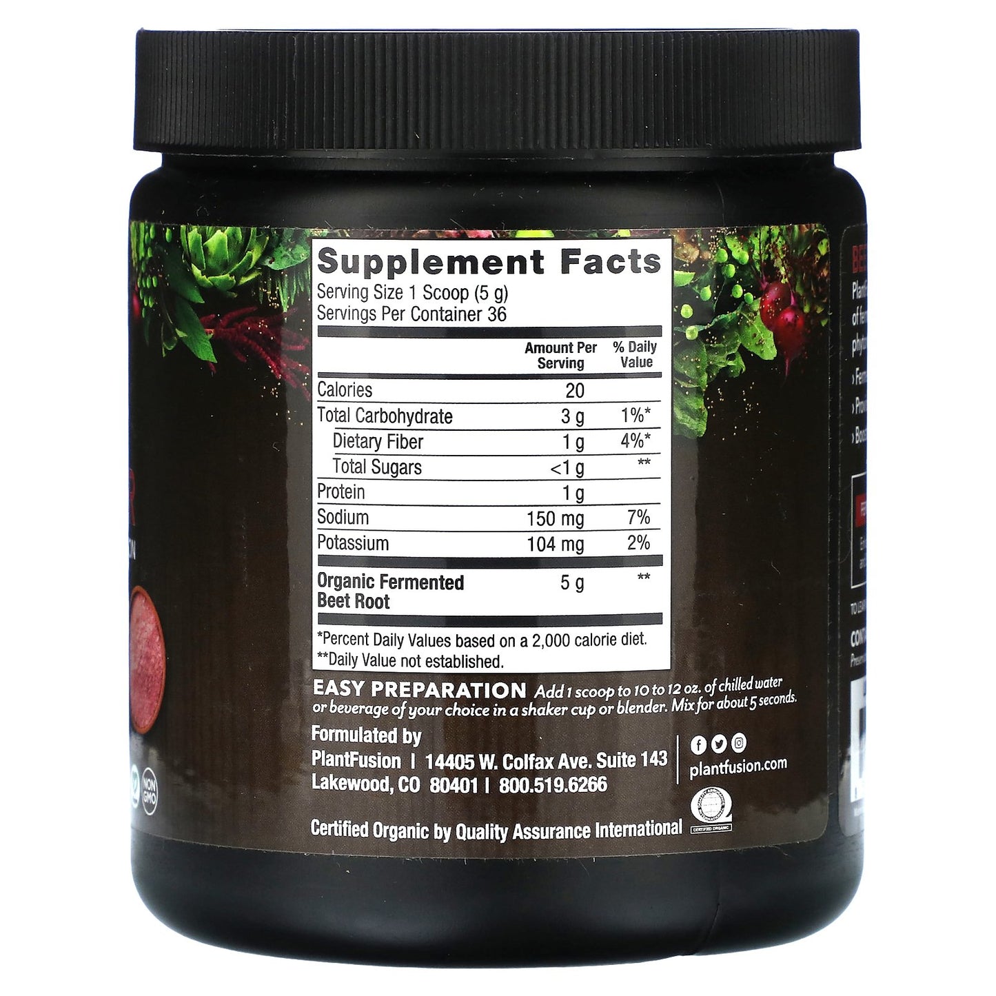 PlantFusion, Organic Beet Powder, 6.43 oz (180 g)