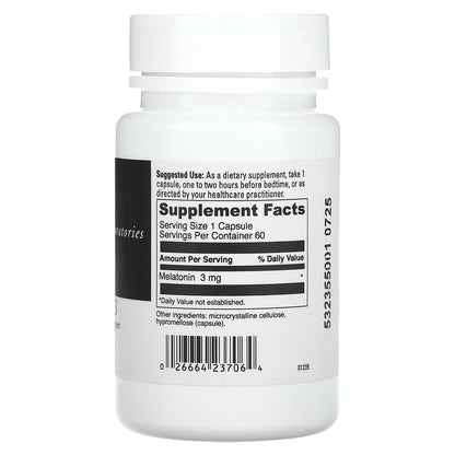 DaVinci Laboratories, Melatonin-3, 3 mg, 60 Capsules