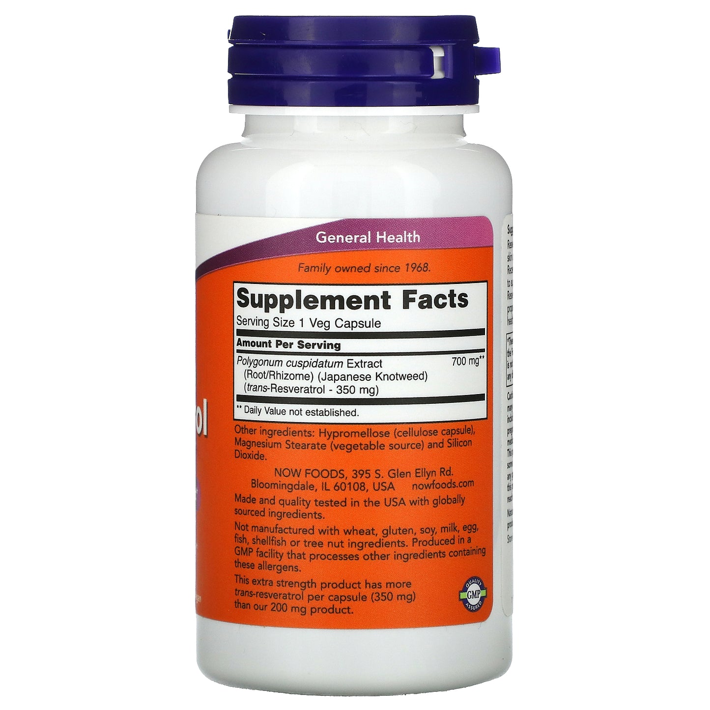 NOW Foods, Resveratrol, 350 mg, 60 Veg Capsules