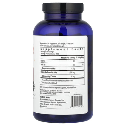 Legendairy Milk, Sunflower Lecithin, 1,200 mg, 200 Softgels