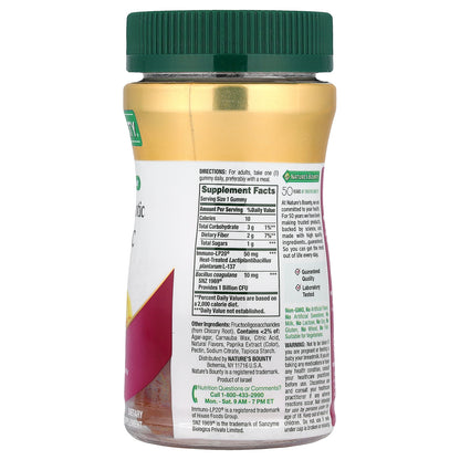 Nature's Bounty, Prebiotic + Postbiotic + Probiotic Gummies, Tropical Mango, 30 Gummies