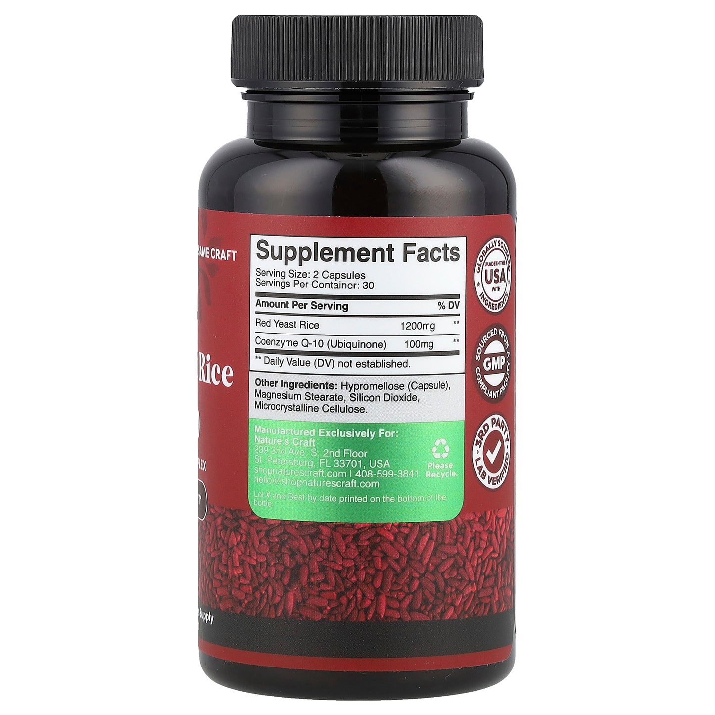 Nature's Craft, Red Yeast Rice + CoQ10, 60 Capsules