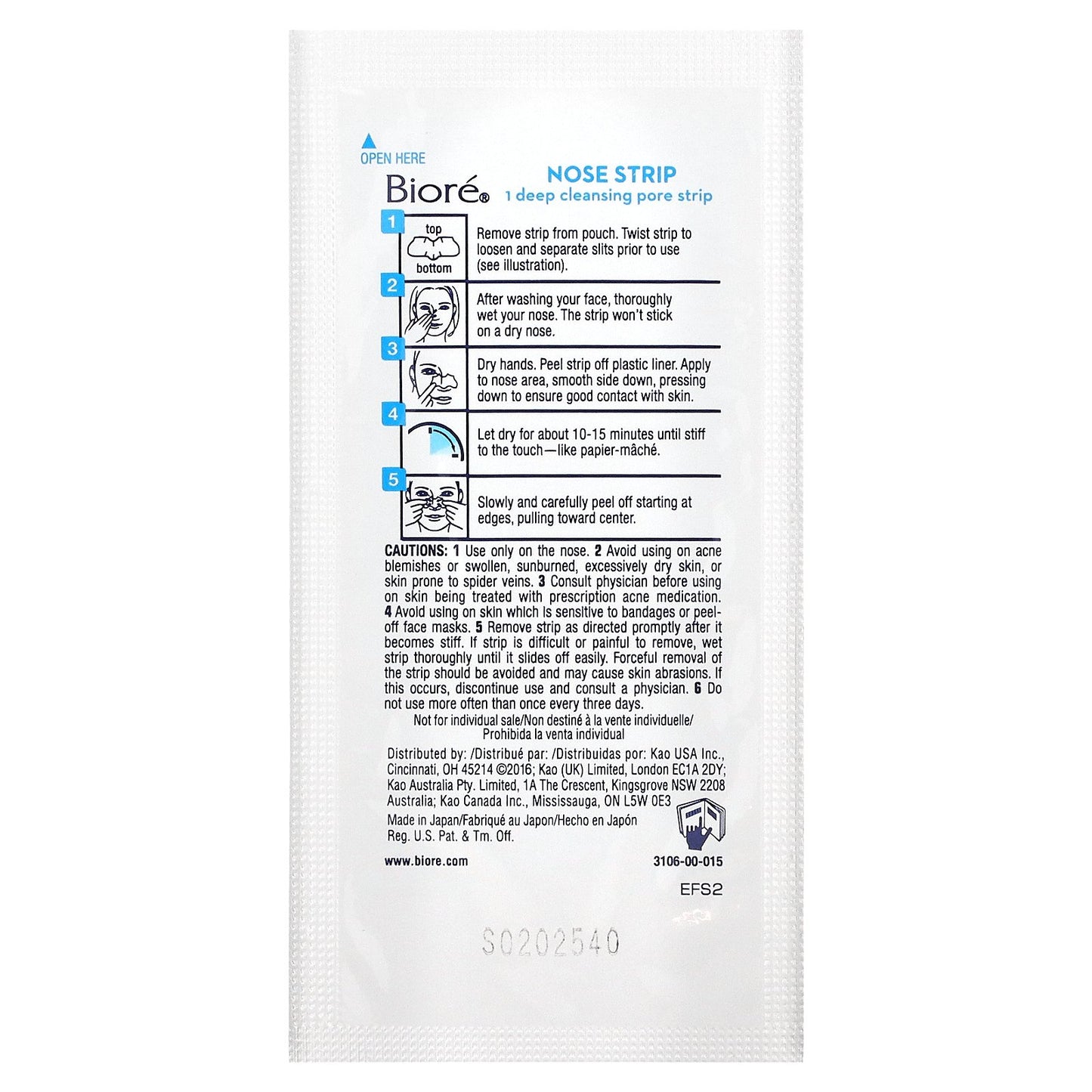 Biore, Deep Cleansing Pore Strips, The Original , 8 Nose Strips