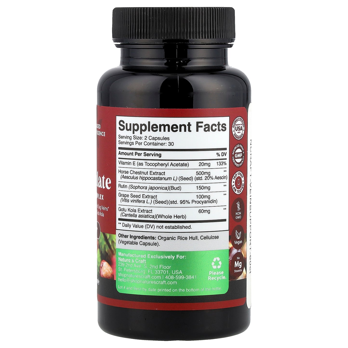 Nature's Craft, Pro-Circulate, Vein Support Complex, 60 Capsules