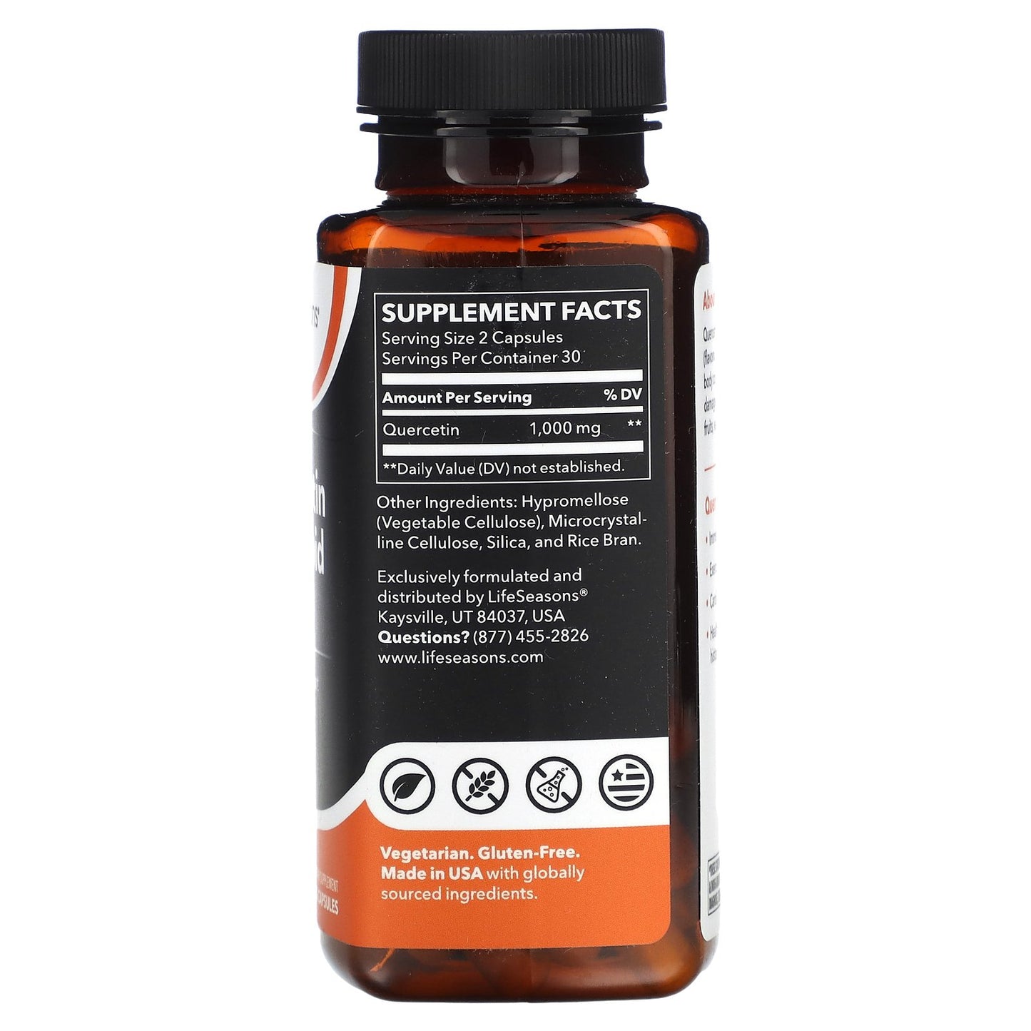 LifeSeasons, Quercetin Flavonoid, 60 Veg Capsules (500 mg per Capsule)