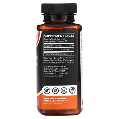 LifeSeasons, Quercetin Flavonoid, 60 Veg Capsules (500 mg per Capsule)