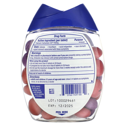 Tums, Antacid, Chewy Bites, Assorted Berries, 750 mg, 60 Chewable Tablets