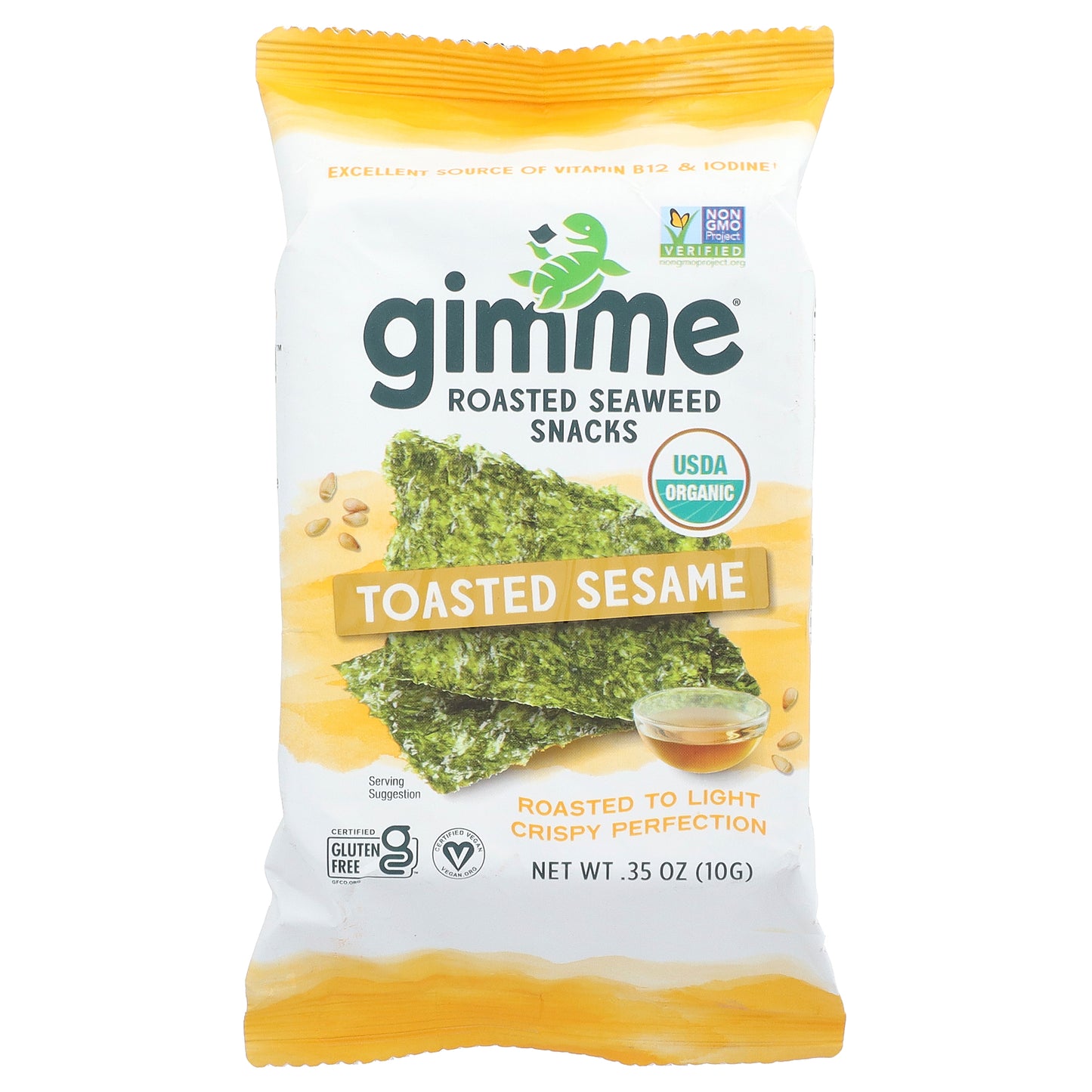 gimMe, Roasted Seaweed Snacks, Toasted Sesame, 0.35 oz (10 g)