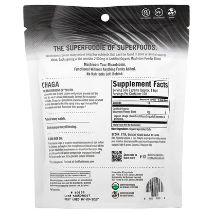 Om Mushrooms, Certified Organic Mushroom Powder, Chaga, 7.05 oz (200 g)
