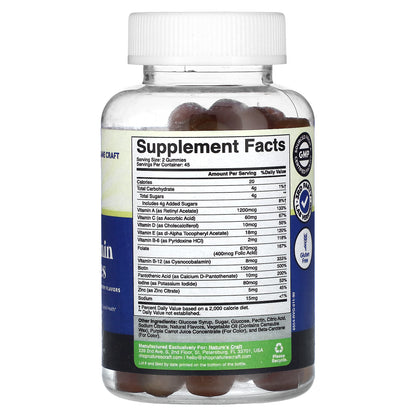 Nature's Craft, Men's Multivitamin Gummies, Orange, Cherry & Strawberry , 90 Gummies
