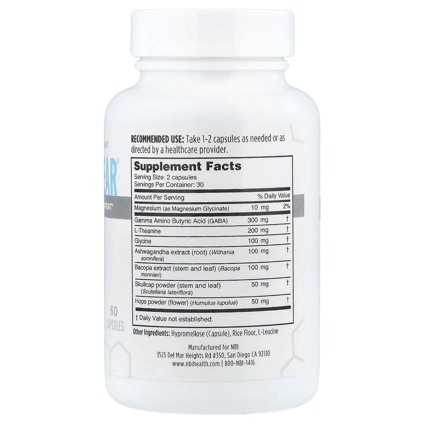 NBI, Calm + Clear®, Stress and Adrenal Support, 60 Capsules