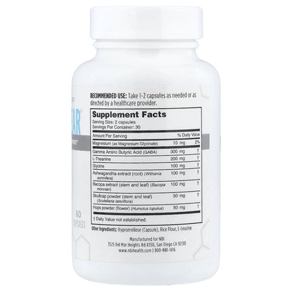 NBI, Calm + Clear®, Stress and Adrenal Support, 60 Capsules