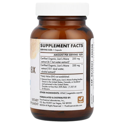 Pure Essence, MyPure™, Lion's Mane 8X, Maximum Strength, 60 Vegi-Caps
