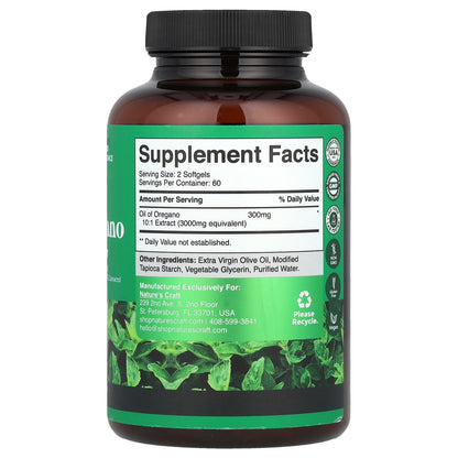 Nature's Craft, Oil of Oregano, 120 Softgels (150 mg per Softgel)