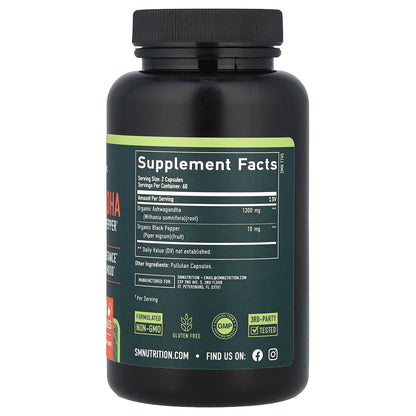 SMNutrition, Ashwagandha With Black Pepper, 120 Capsules