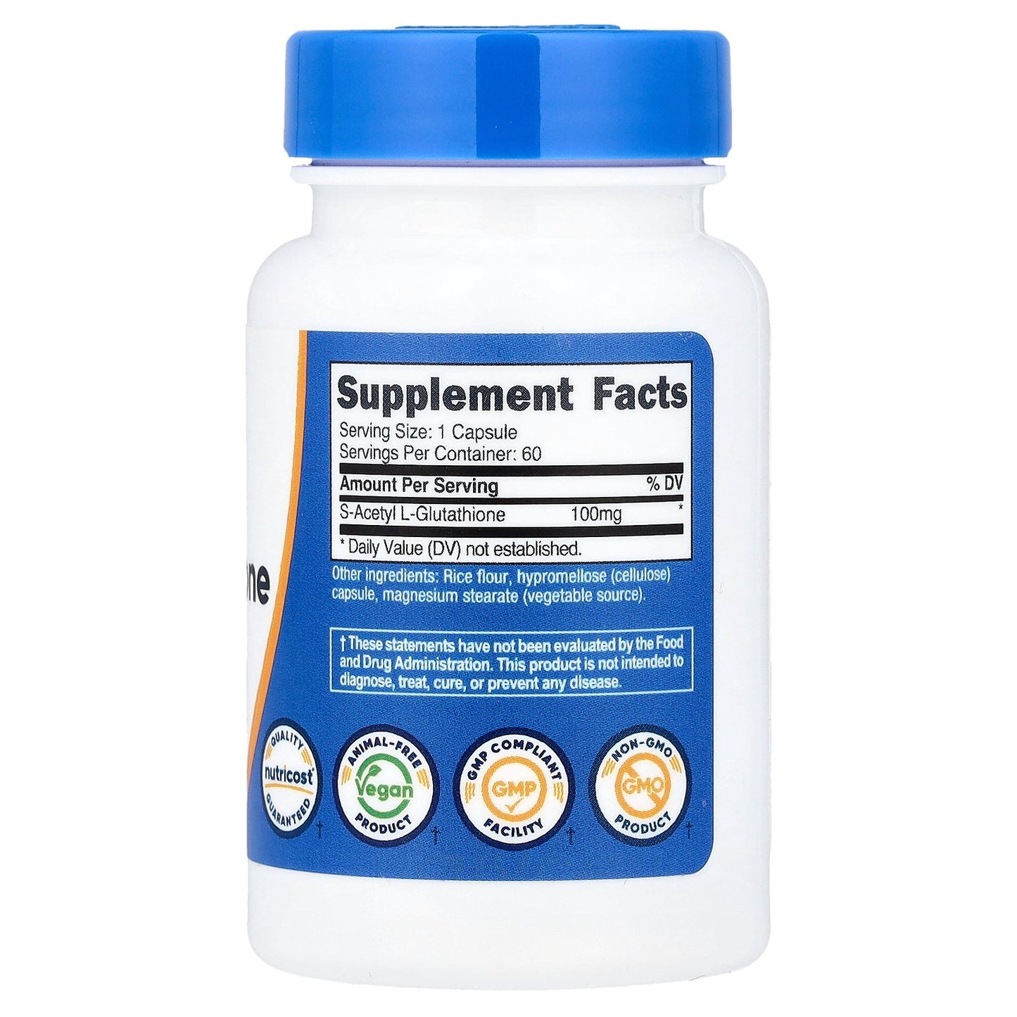 Nutricost, S-Acetyl L-Glutathione, 100 mg, 60 Capsules