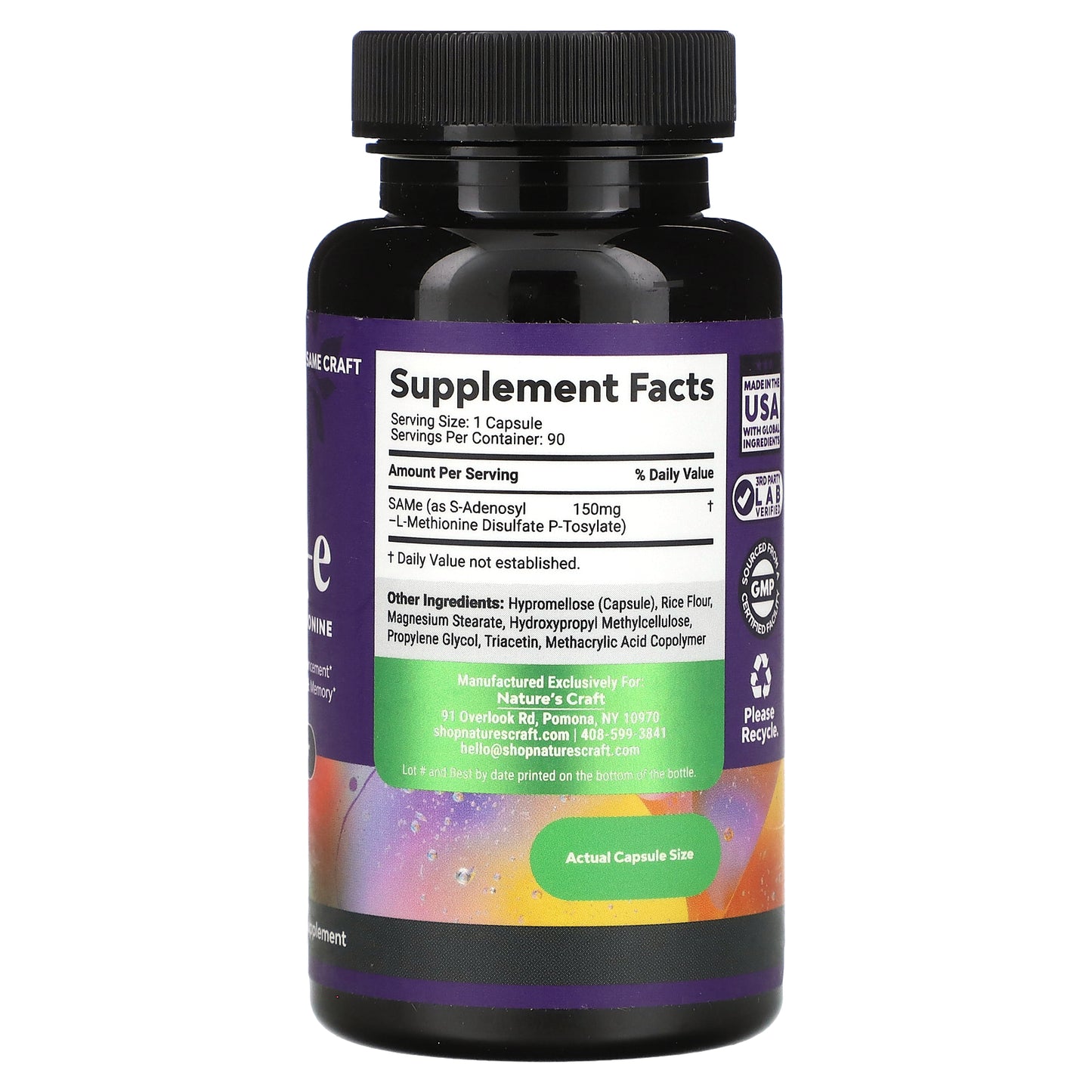 Nature's Craft, SAM-e, 150 mg, 90 Capsules