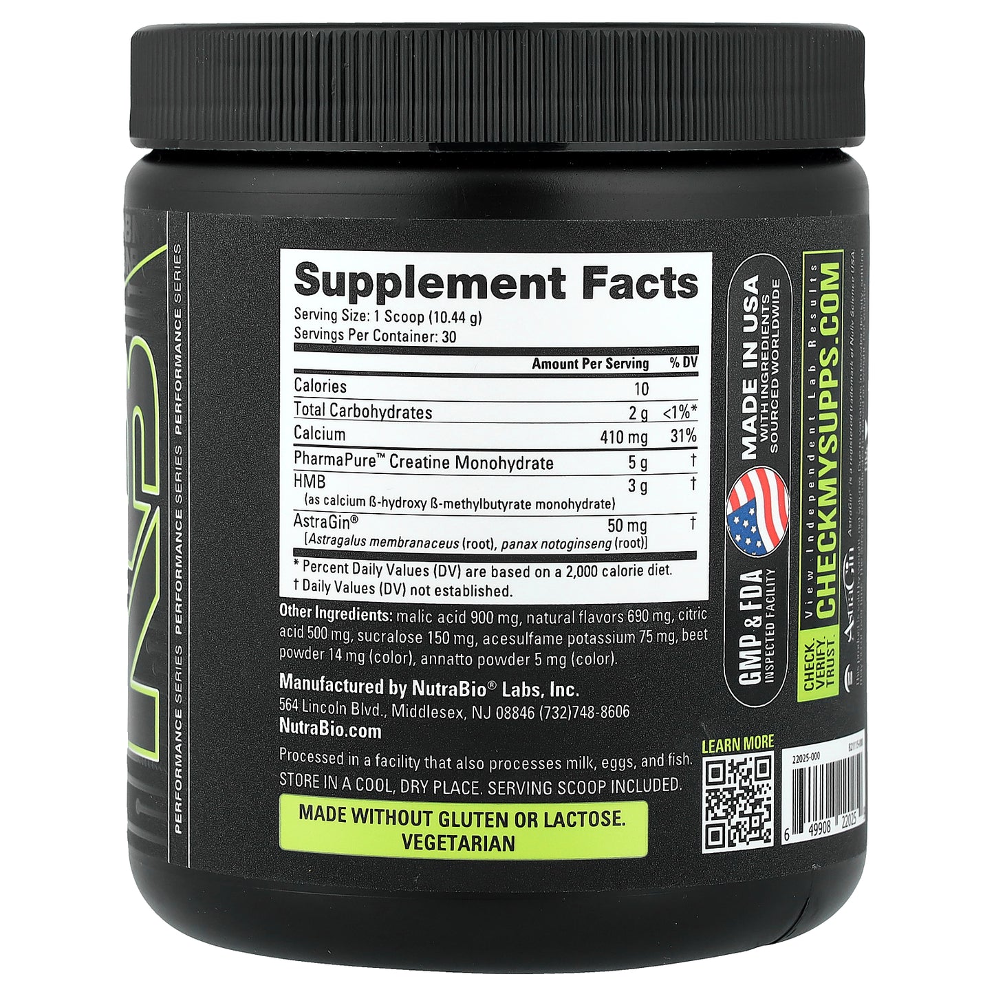 NutraBio, Creatine + HMB, Paradise Punch, 11.4 oz (313 g)