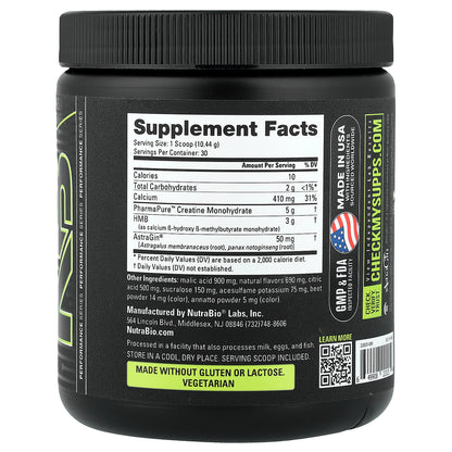 NutraBio, Creatine + HMB, Paradise Punch, 11.4 oz (313 g)