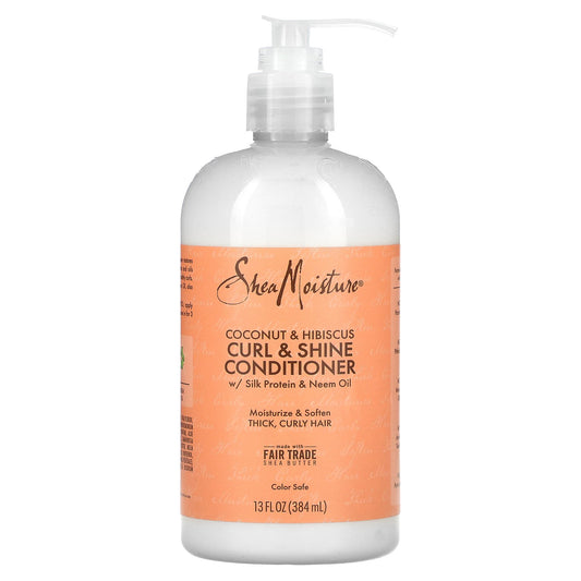 SheaMoisture, Curl & Shine Conditioner, Coconut & Hibiscus, 13 fl oz (384 ml)