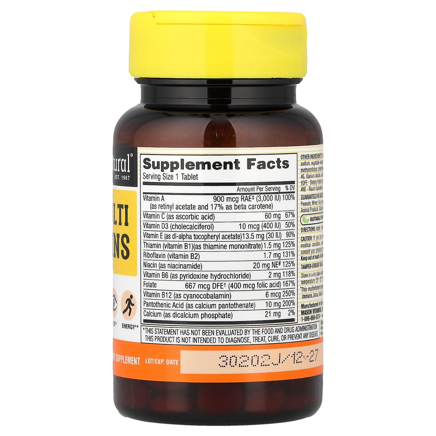 Mason Natural, Mini Multi Vitamins, 100 Mini-Tablets