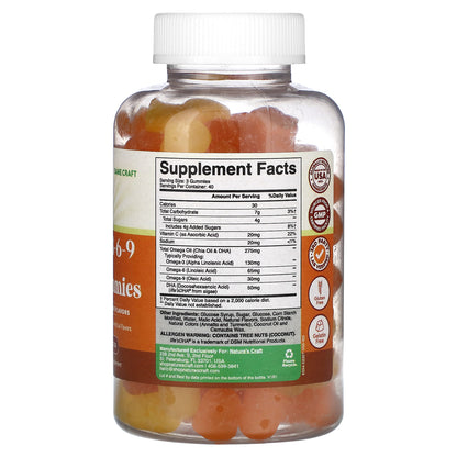 Nature's Craft, Omega 3-6-9 + DHA Gummies, Lemon and Orange , 120 Gummies