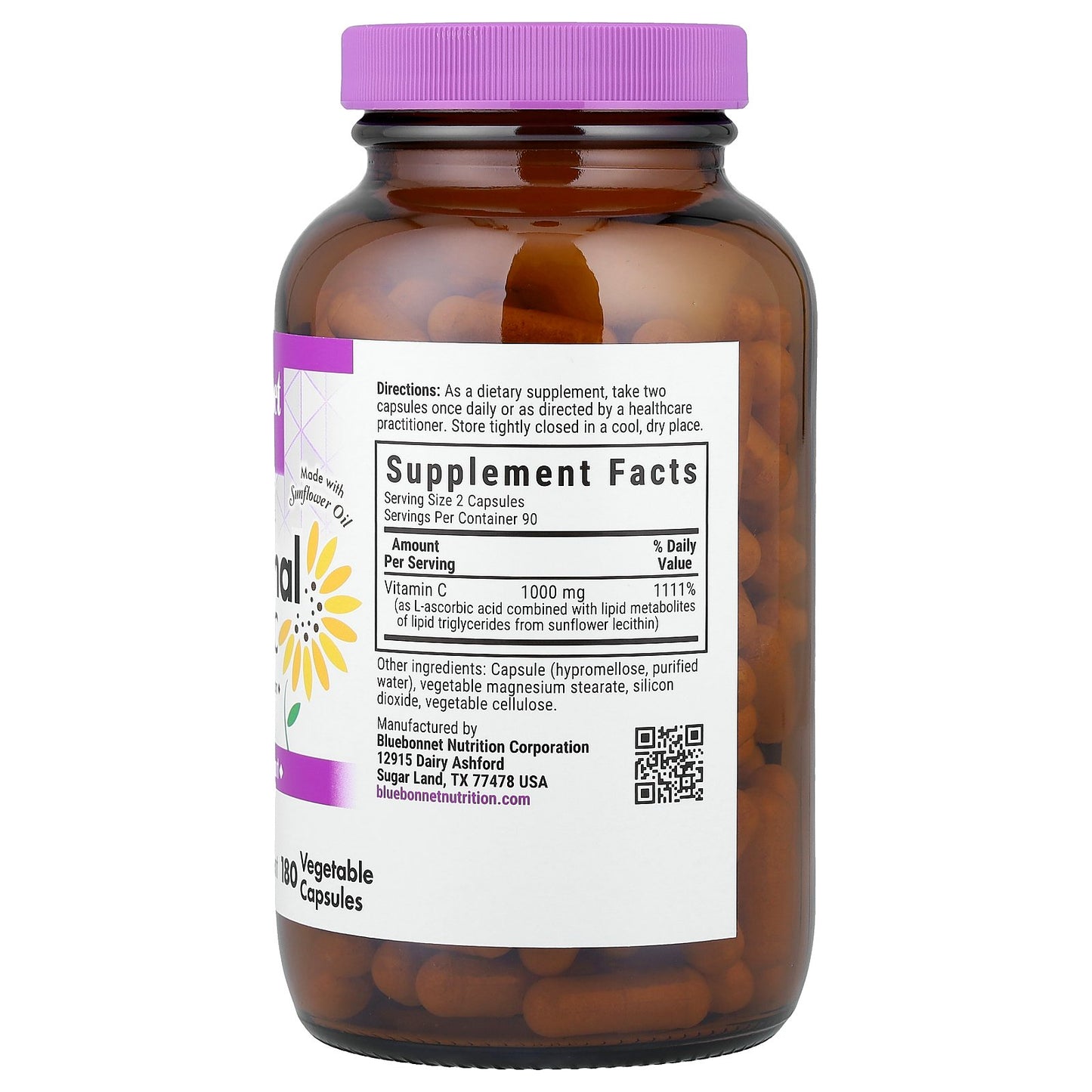 Bluebonnet Nutrition, Liposomal Vitamin C, 180 Vegetable Capsules (500 mg per Capsule)