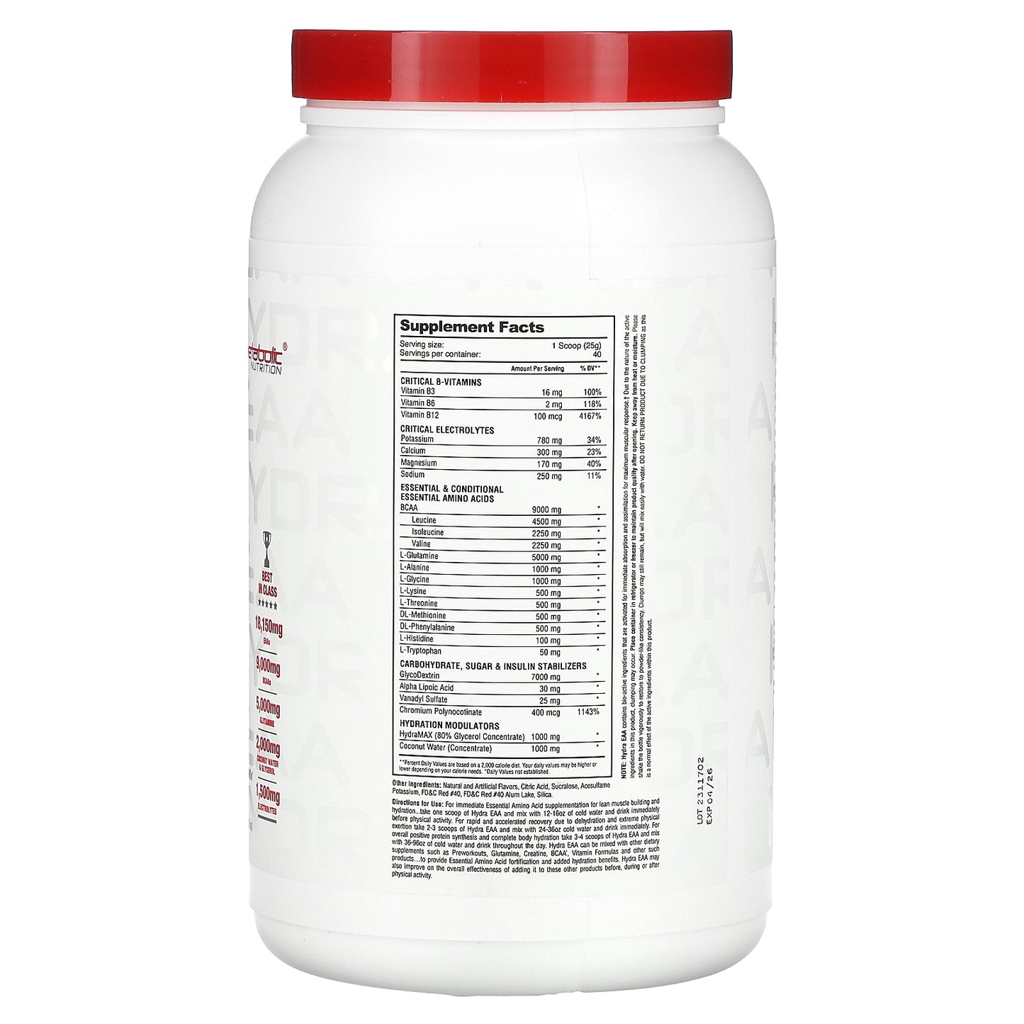 Metabolic Nutrition, Hydra EAA, Fruit Punch , 35.2 oz (1,000 g)