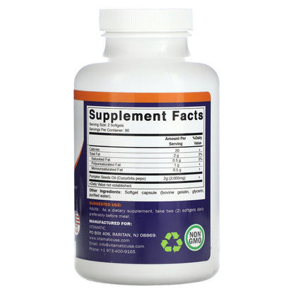 Vitamatic, Pumpkin Seed Oil, 180 Softgels (1,000 mg per Softgel)