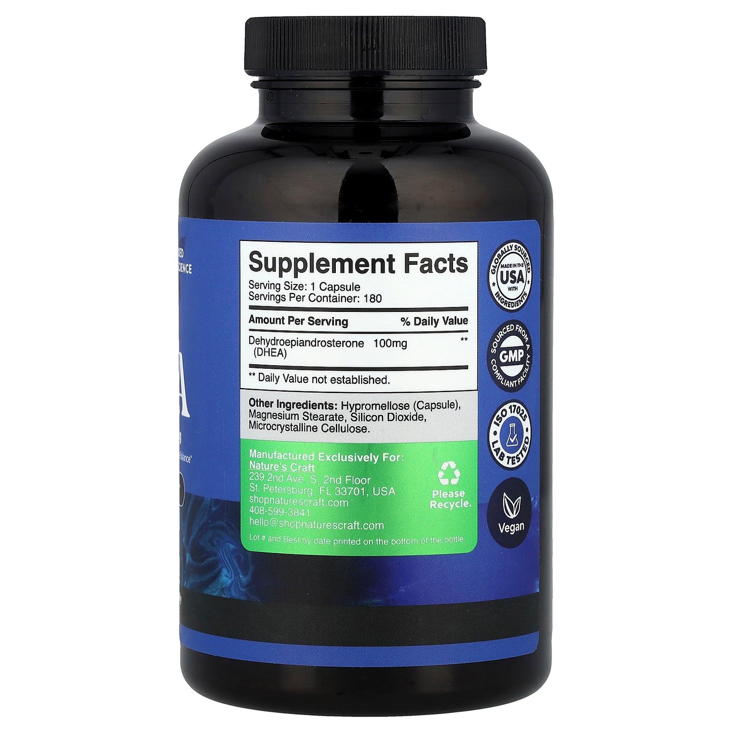 Nature's Craft, DHEA, 100 mg, 180 Capsules