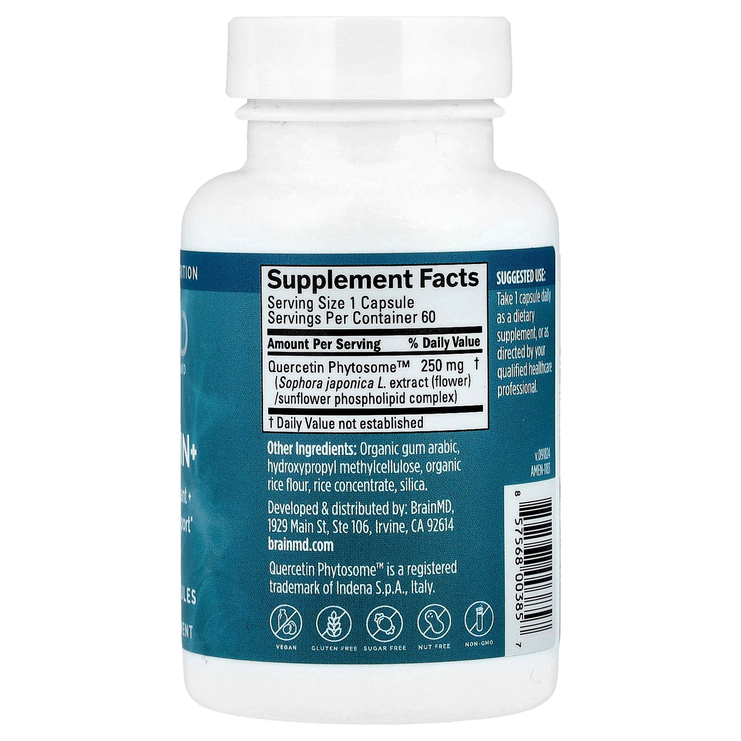 BrainMD, Quercetin+, 60 Vegan Capsules (250 mg per Capsule)