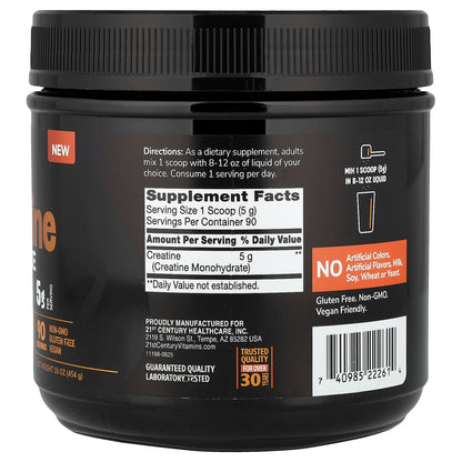 21st Century, Full Fuel 365™, Creatine Monohydrate, Unflavored, 16 oz (454 g)