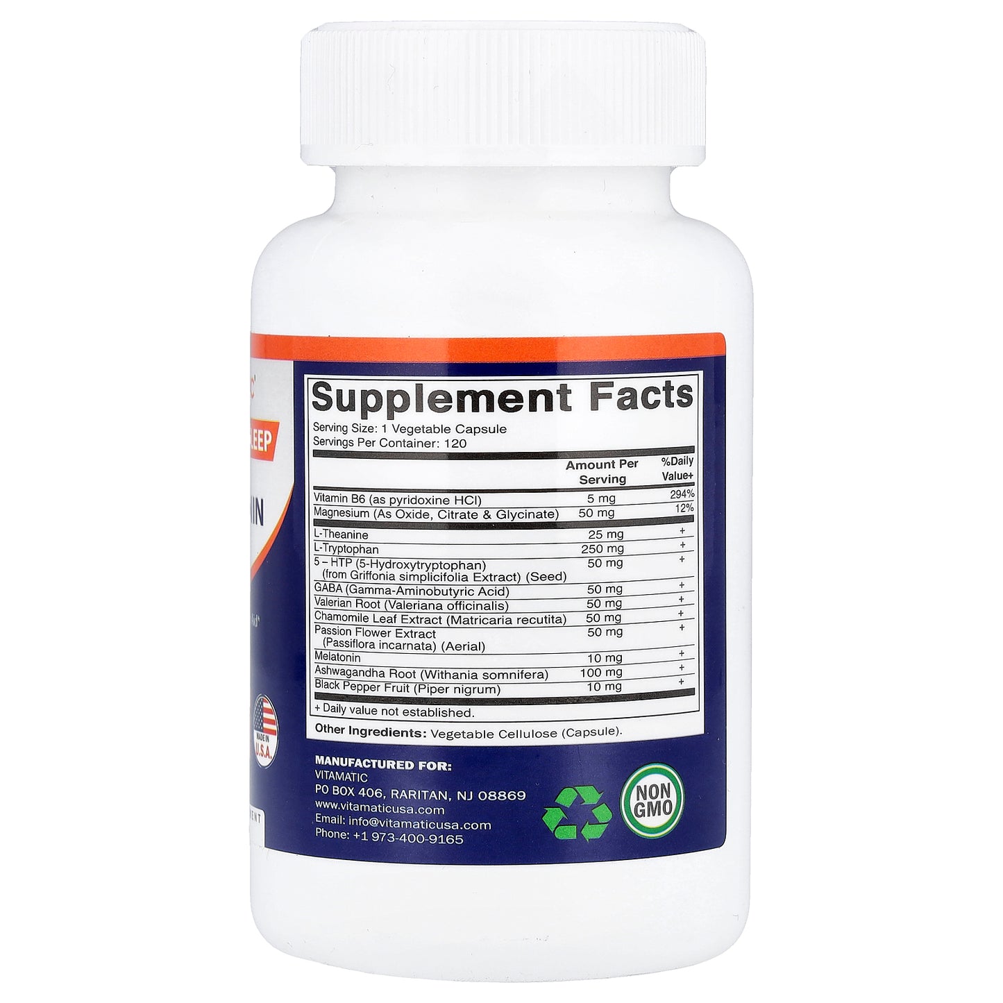 Vitamatic, Advanced Sleep with Melatonin, 120 Vegetable Capsules