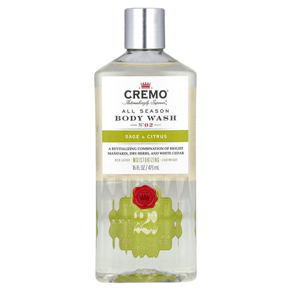 Cremo, All Season Body Wash, No. 2, Sage & Citrus, 16 fl oz (473 ml)