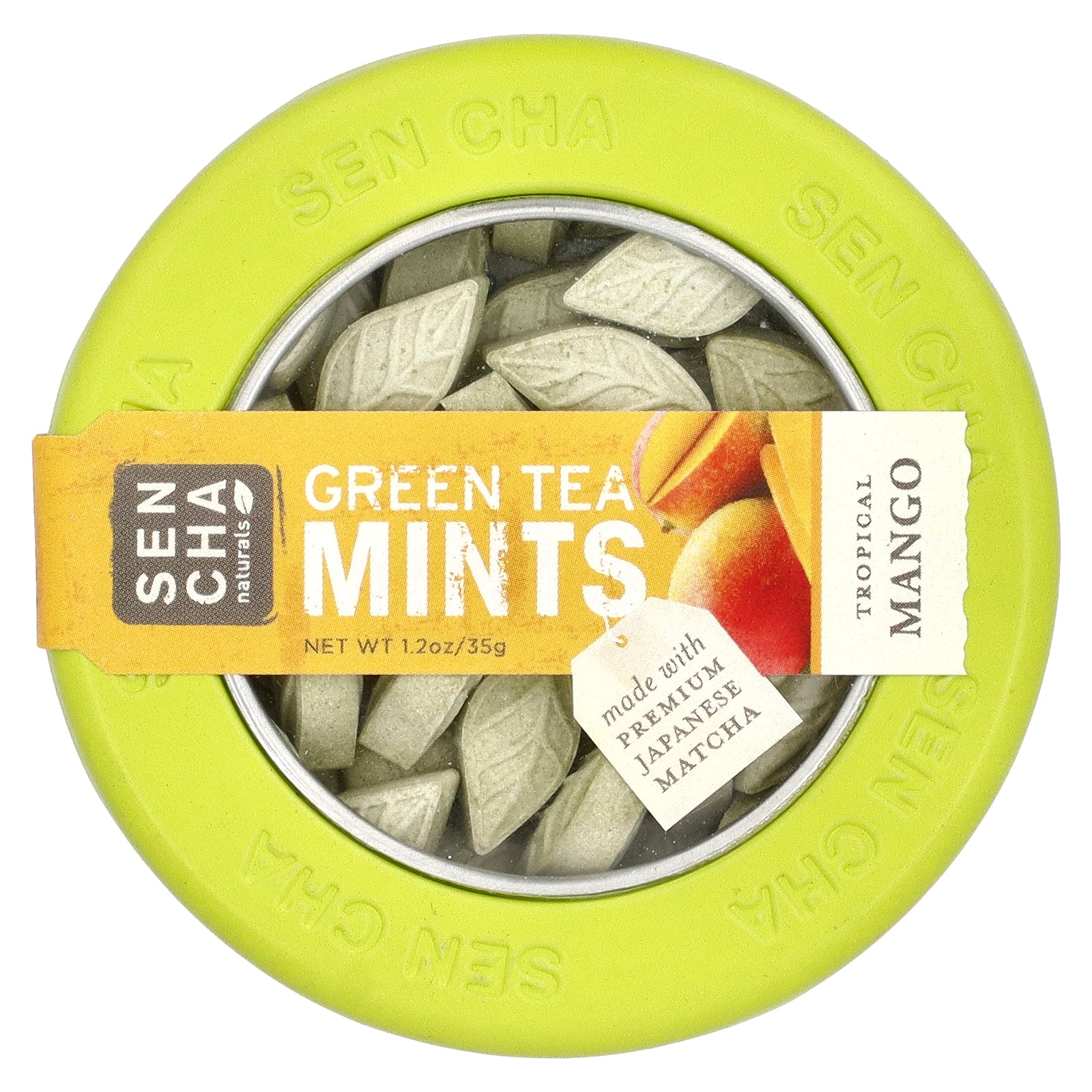 Sencha Naturals, Green Tea Mints, Tropical Mango, 1.2 oz (35 g)
