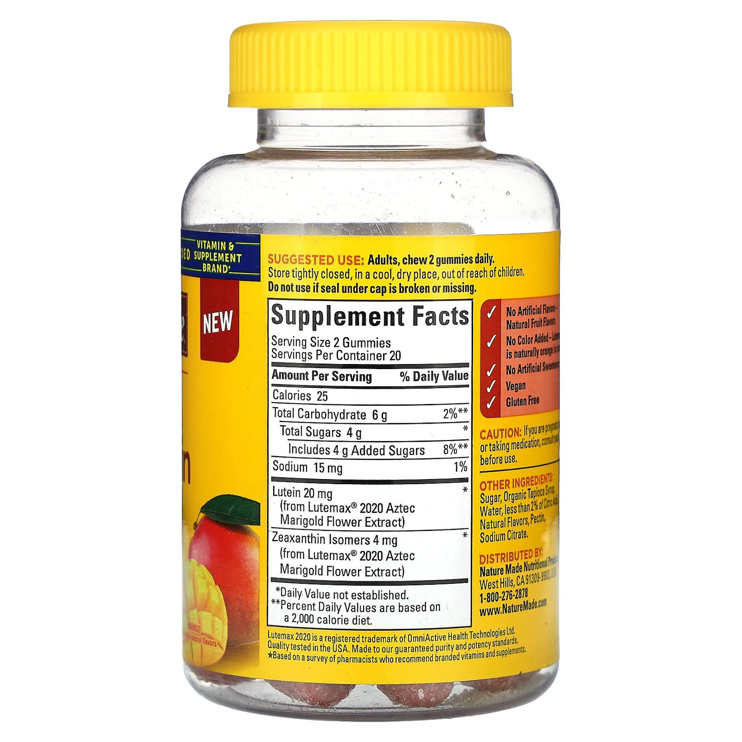 Nature Made, Lutein & Zeaxanthin Gummies, Mango, 40 Gummies