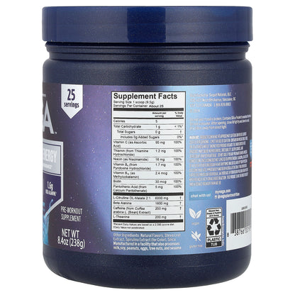 Vega, Pre-Workout Energy, Blue Raspberry, 8.4 oz (238 g)