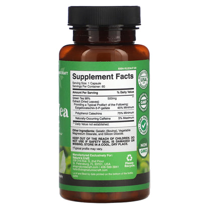 Nature's Craft, Green Tea, 500 mg, 60 Capsules