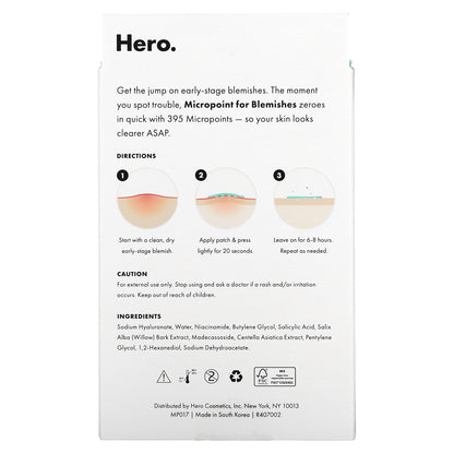 Hero Cosmetics, Mighty Patch® Micropoint For Blemishes, 8 Patches