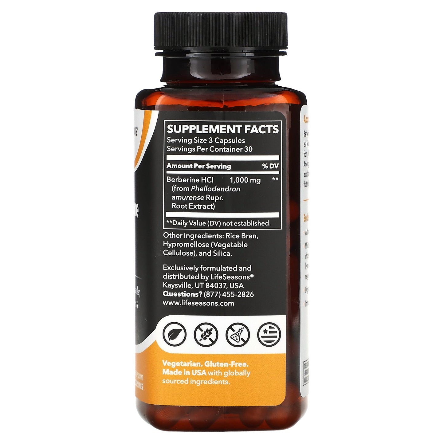 LifeSeasons, Berberine HCl, 90 Veg Capsules (333 mg per Capsule)