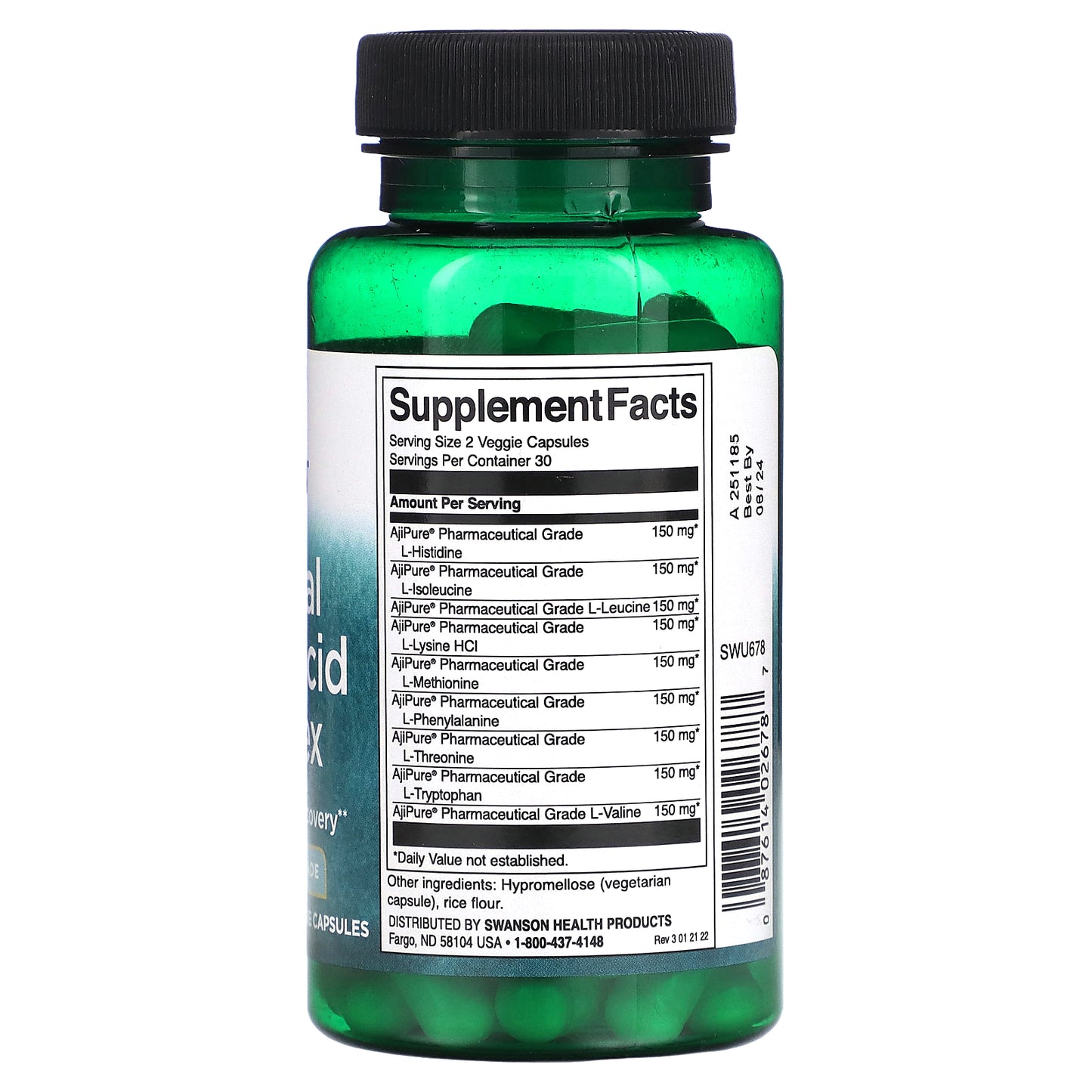 Swanson, Essential Amino Acid Complex, 60 Veggie Capsules