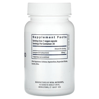 Vital Nutrients, Coenzyme Q10, 300 mg, 30 Vegan Capsules